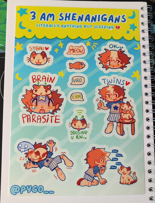 3AM Shenanigans Stickersheet