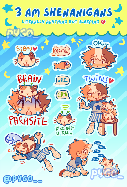 3AM Shenanigans Stickersheet
