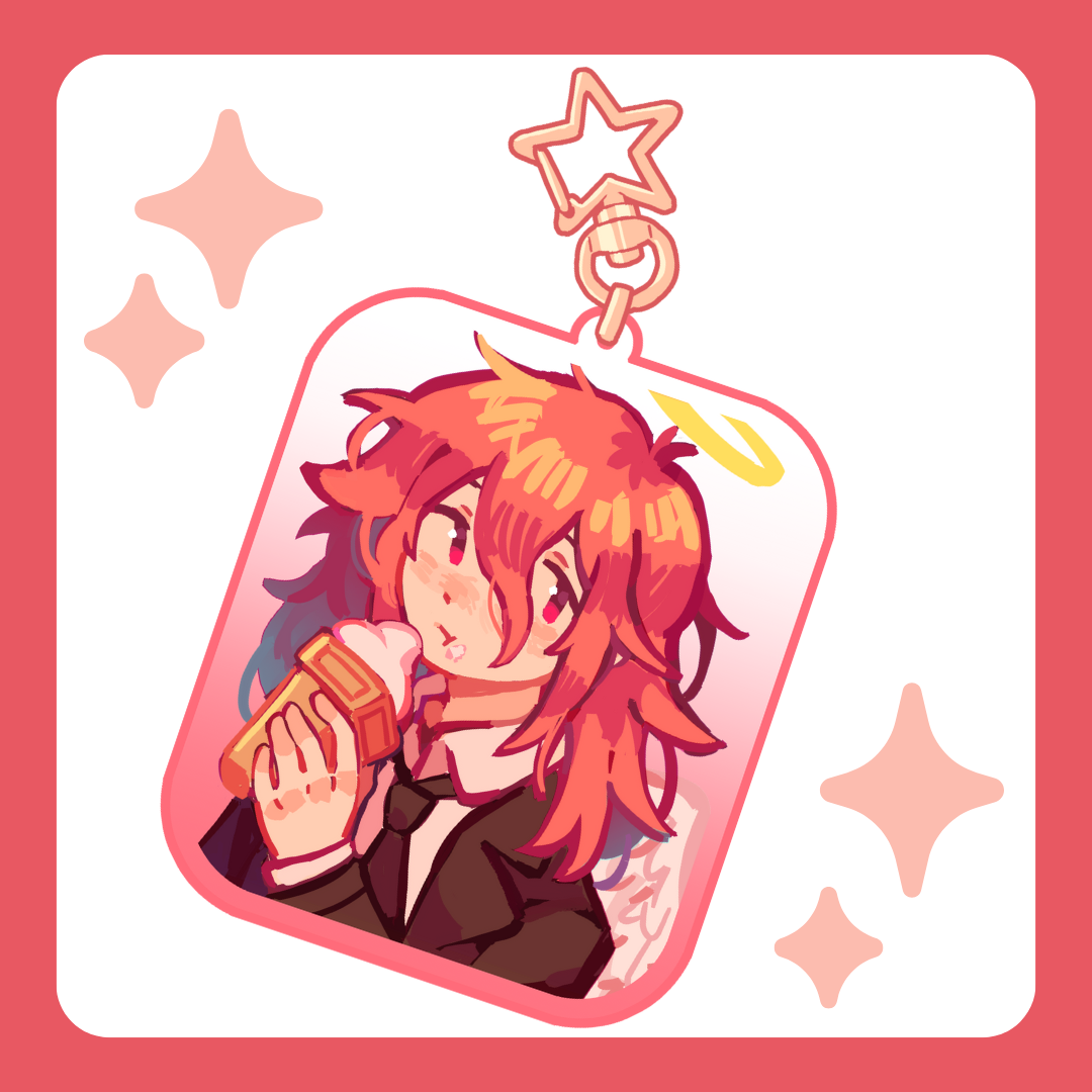 Angel Devil Glitter Epoxy Keychain